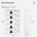 NicBex 59.8“ Heavy Dute Wood Bookcase with Adjustable Shelves, Modern Manga Bookshelf for Living Room, Office, Small Spaces, Manga and Book Shelves Storage, Tip-Over Resistant, 33" Wide White