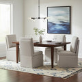 Upholstered Dining Chairs with Casters, Modern Dining Room Chairs Set of 4 with Hidden Storage & 4 Wheels, Single Sofa Chair for Kitchen, Reading Room, Waiting Room, Linen (2 Box)