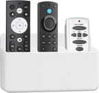3 Slot Adjustable Remote Control Holder Wall Mount, TV Remote Holder, Self Adhesive Controller Holder, Wall Pen Holder Storage Accessories for Home Office School (White 1Pack)