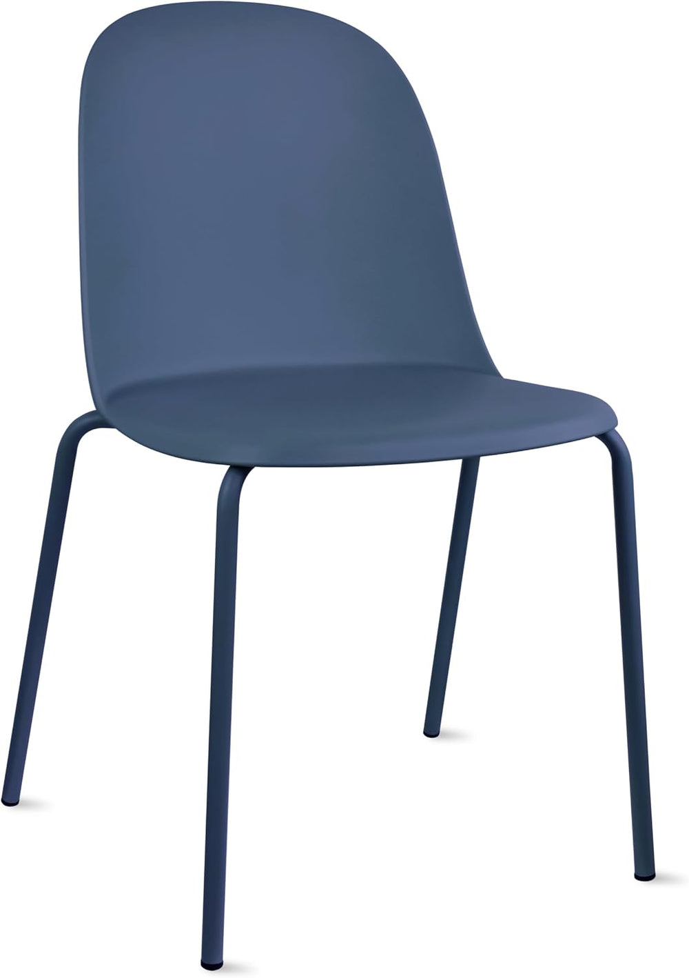 2xhome Set of 4 Modern Stackable Armless Dining Chairs | Plastic Shell Seat w...