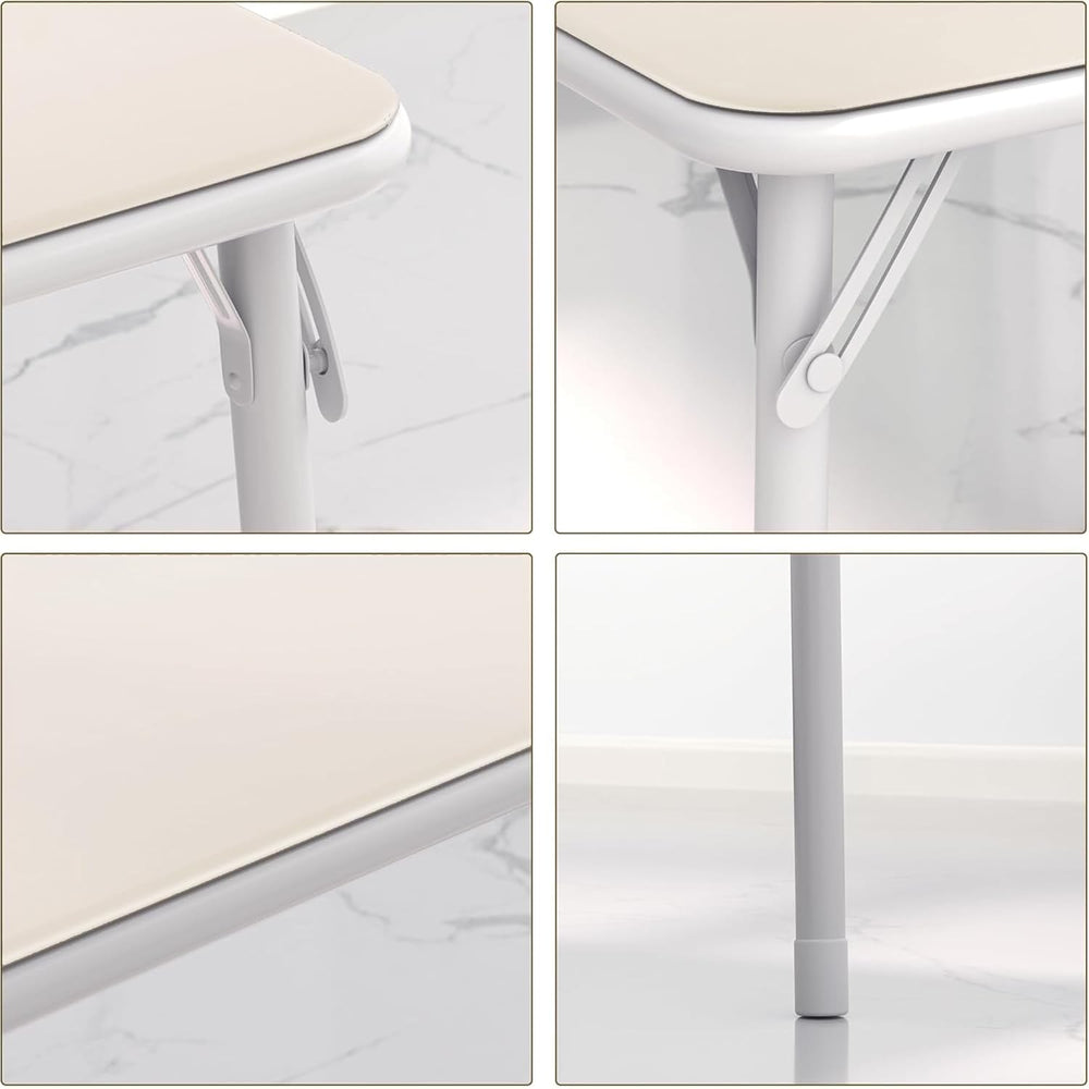 VECELO 34'' Folding Card Table Square with Soft Padded Tabletop, Port...