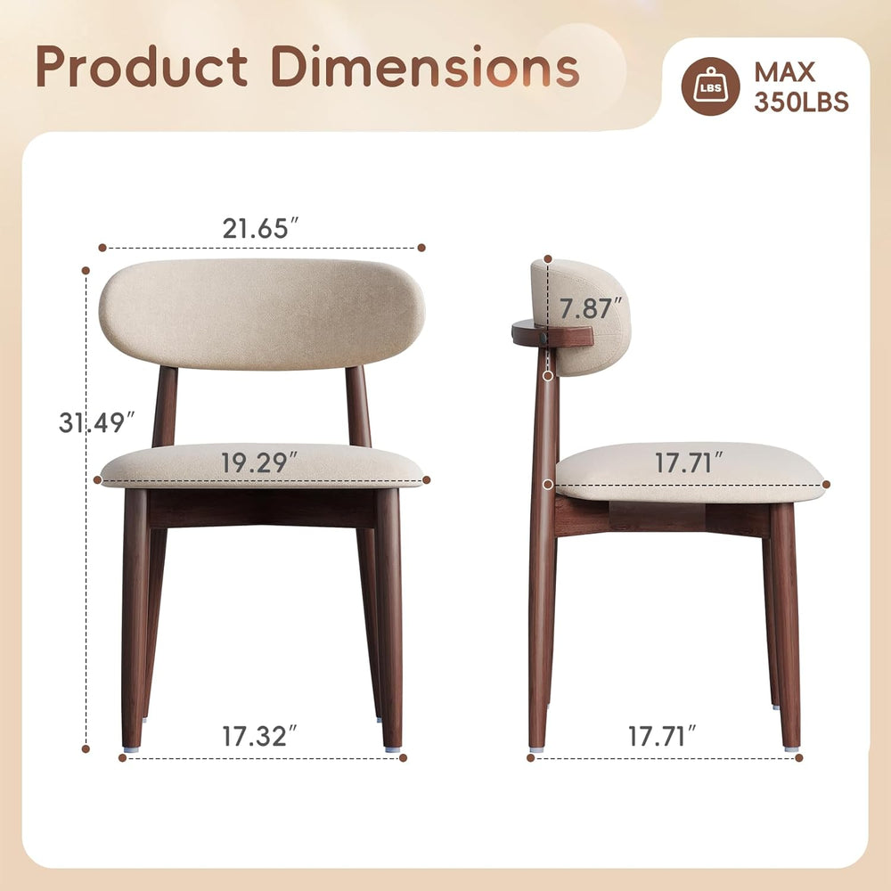 Wood Dining Chairs Set of 2, Modern Kitchen Chair, Upholstered Dining Chair w...