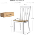 Signature Design by Ashley Ashbryn Farmhouse Armless Dining Chair with Bent Slat Back, Set of 2, White & Light Brown