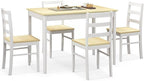NAFORT Kitchen Table Set for 4, Solid Wood Dining Table and Chairs Set of 4, Farmhouse Dinner Table Set w/Rubber Wood Legs, Mid-Century Modern Dinette Set for Kitchen, Dining Room