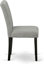 East West Furniture V696AB106-6 6 Piece Modern Dining Table Set Contains a Rectangle Wooden Table with V-Legs and 4 Shitake Linen Fabric Parson Chairs with a Bench, 36x60 Inch, Multi-Color