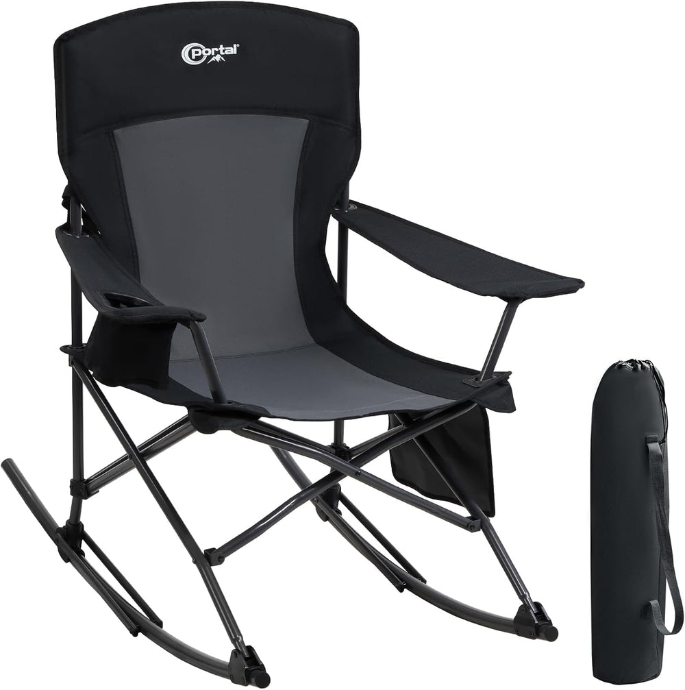 Portal Outdoor Rocking Chair Camping Folding Portable Rocker with Cup Holder ...