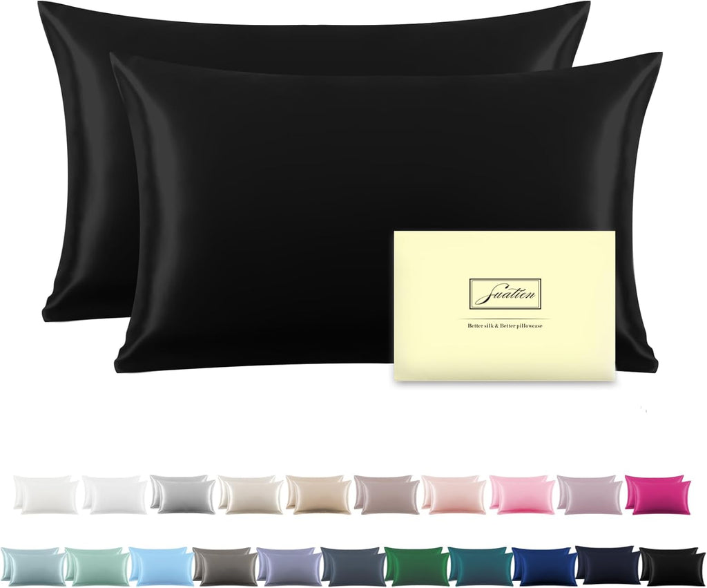 Silk Pillowcase for Hair and Skin,Soft,Breathable and Sliky 100% Silk Pillowcases King Set of 2,Both Sides Natural Mulberry Silk Pillow Cases with Hidden Zipper(King Size 20"X 36",2pcs)