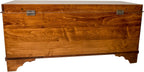 Rustic Red Door Co. Cedar Hope Chest with Waterfall Top, Amish Made Wooden Storage Trunk Box for Bedroom, Blanket, Clothes, Anti-Slam Hinges and Lock, 46", Brown Maple Wood, Asbury Stain