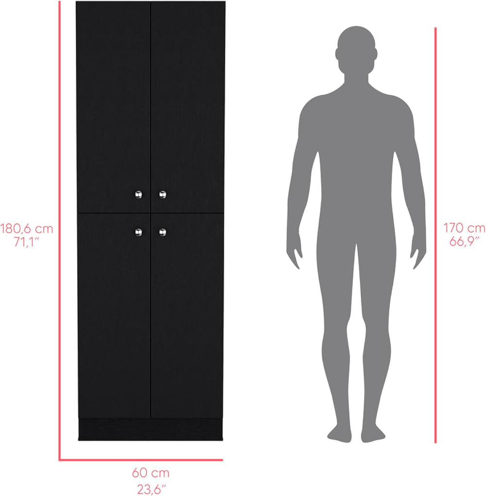Pantry Cabinet Coahoma, Kitchen, Black