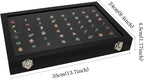Wudygirl 7 Slots Ring Holder Organizer Box with Transparent Lid Black Jewelry Organizer for Store Display Jewelry Holder for Rings（Ring Organizer）