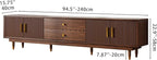 Mid Century Modern TV Stand for 100 inch TV, 94.5" Walnut TV Console with 2 Cabinet & 2 Drawers, Entertainment Center, Media Console for Living Room/Bedroom