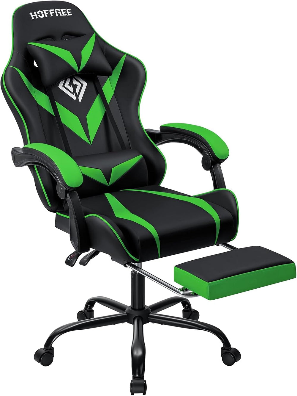Gaming Chair with Massage Ergonomic Computer Chair with Footrest and Lumbar S...