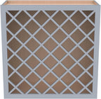 Solid Wood RTA Wine Bottle Rack Wall Cabinet with Lattice Panels - Bottle Holder Storage for Bar, Pantry, or Wine Cellar - Mocha Finish Countertop Solution (Gray, 24'W 12'D 30'H)