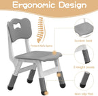 GAOMON Kids Table and 6 Chairs Set, Height Adjustable Toddler Table and Chair Set for Ages 2-10, Graffiti Desktop, Non-Slip Legs, Children Activity Table for Daycare Classroom Home