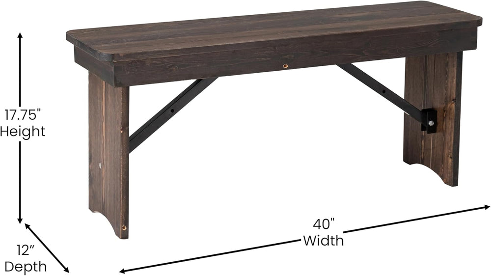 Taylor & Logan Ingles 40'' x 12'' Mahogany Solid Pine Fol...