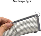 HAHIYO Stackable Mesh Tray Cup 6 x 6 x 2 inches Sturdy Container for Desk Drawer Organizer Collection for Home Office School kitchen Soft Foam Feet No Sharp Edges 2 Pack Silver