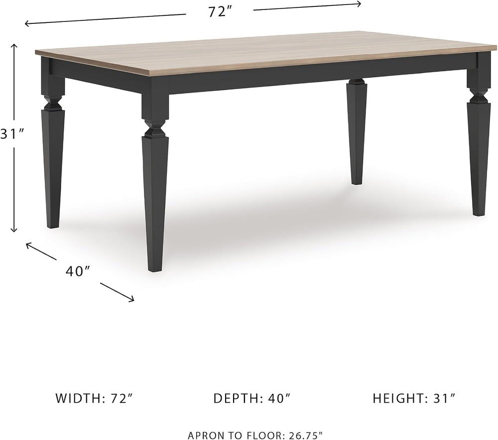 Signature Design by Ashley Mendinfort Casual Mango Wood Dining Table, Light B...