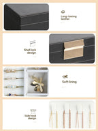 BOOVO Jewelry Boxes for Women, 5 Layer Jewelry Organizer with Necklace Hanger and Drawers, Large Jewelry Box for Earrings, Necklace and Bracelet Storage Gifts for Women and Girls (Black, 5 Layer)