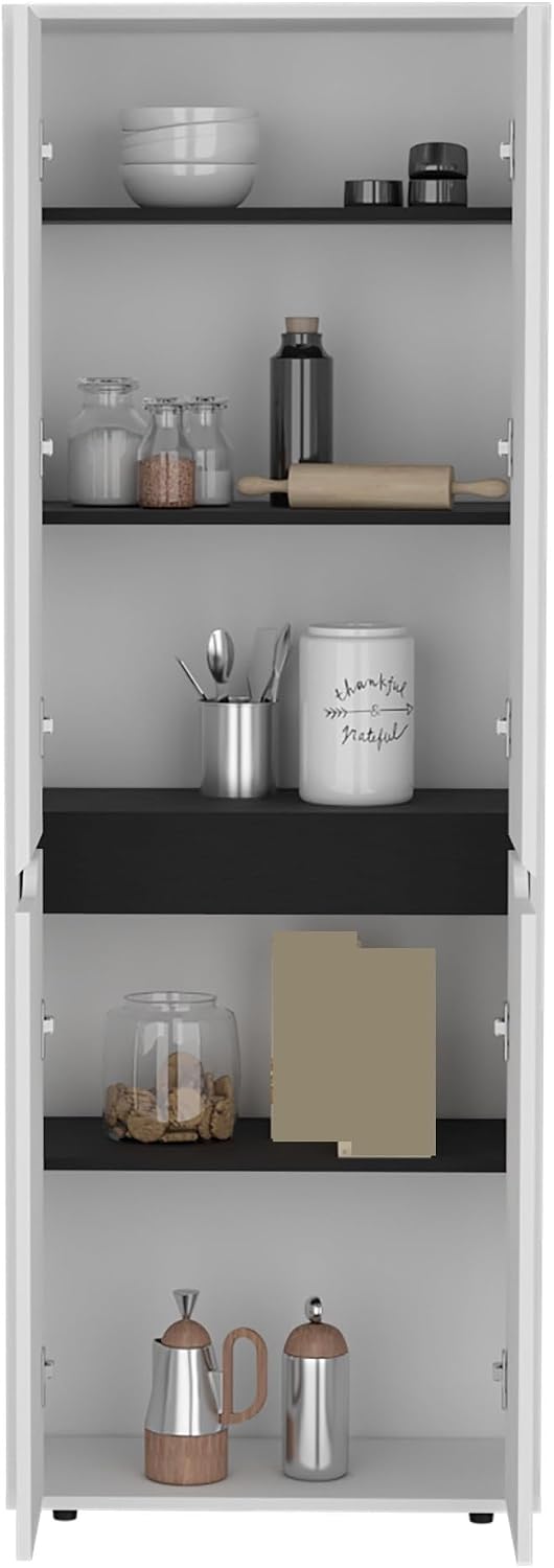 Storage Cabinet Kitchen Pantry Sideboard with Four Doors and and Five Interio...