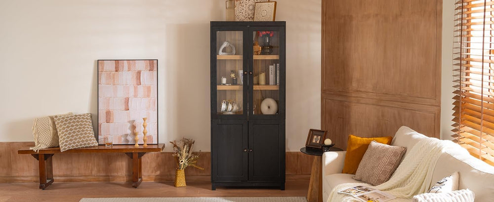 32.75" D*15.75" W*74.5" H Freestanding Kitchen Pantry with 4 S...