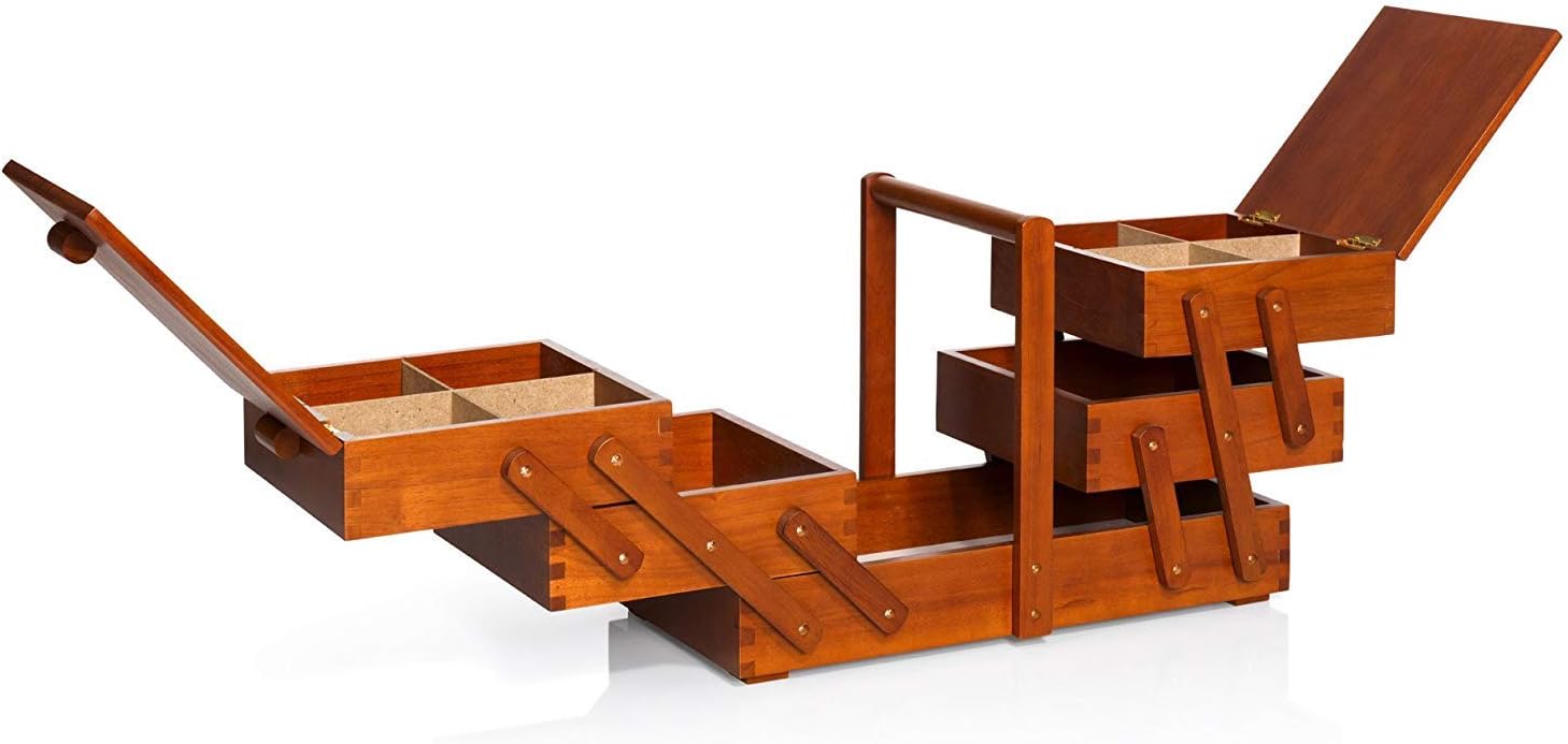 Prym 612551 Nähkasten aus dunklem Holz, Workers, Dark Wood, Brown, L