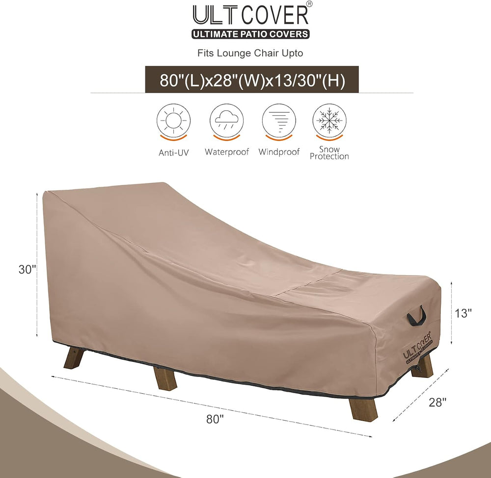 ULTCOVER Waterproof Outdoor Chaise Lounge Cover 80L x 28W x 30H in