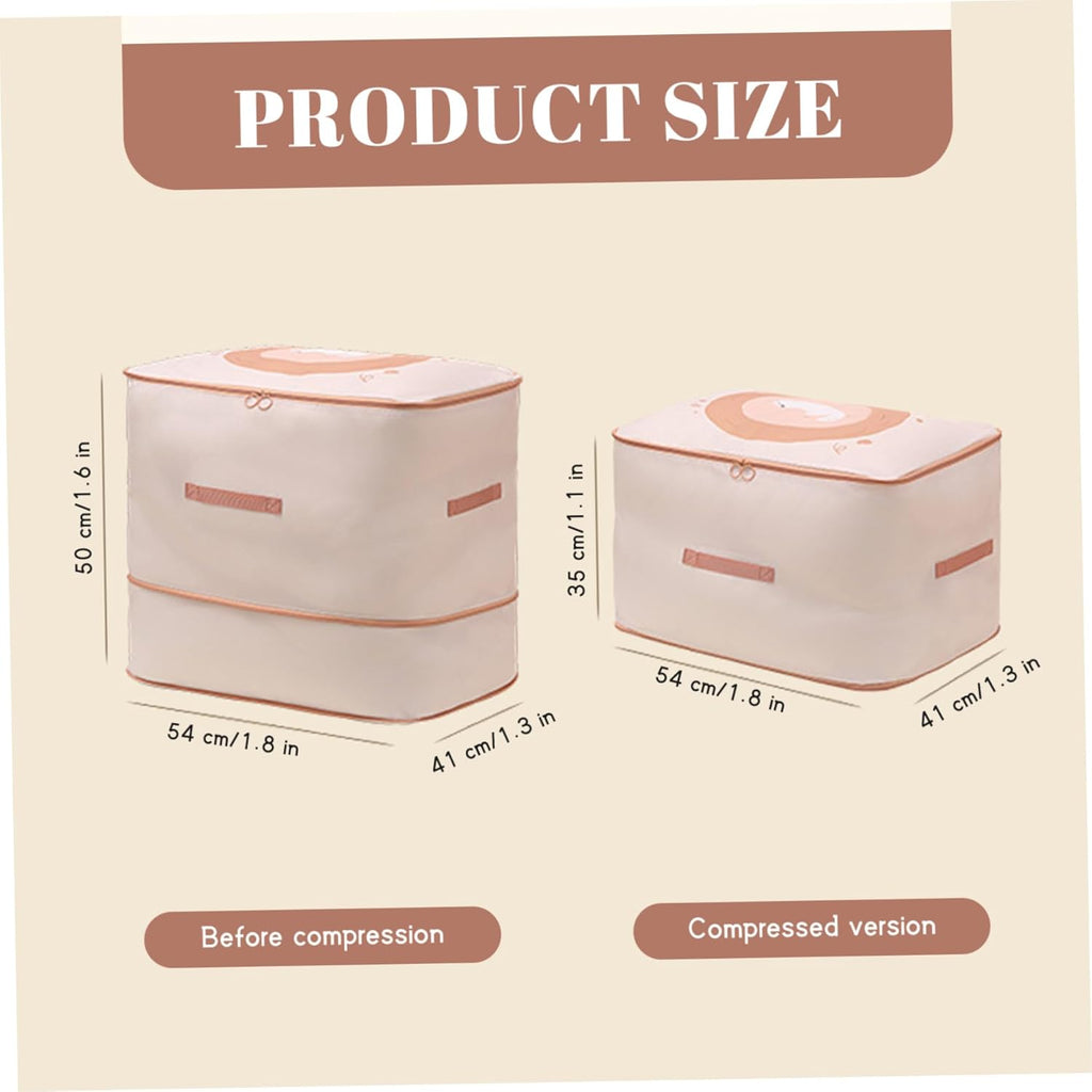 Self-Compression Comforter Storage Bag, 21.3x16.1x19.7 Inch Heavy Duty Zippered Organizer for Bedding & Clothes