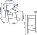 Home Wooden Folding Chairs, Foldable Wood Kitchen Solid Wood Frame, Max Load 242 Lbs, No Assembly Easy(White)
