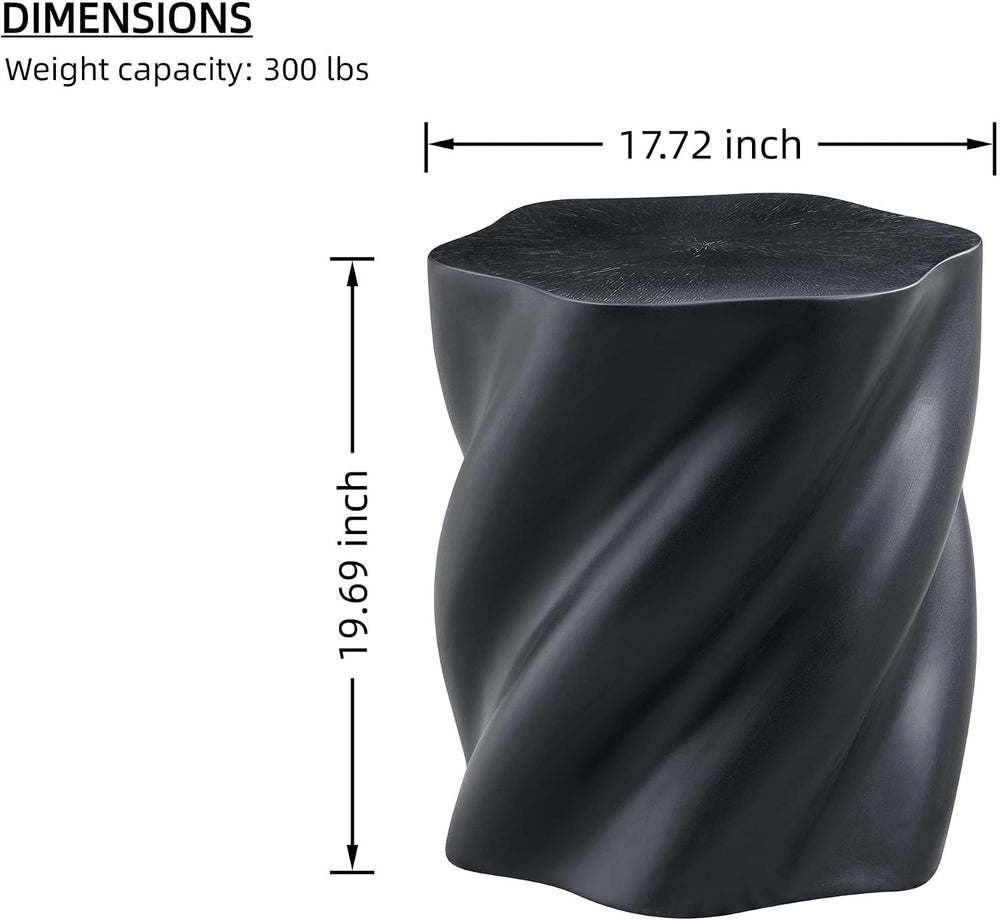 Art Deco Twisted End Table, Organic Sculptural Side Table for Living Room Dec...