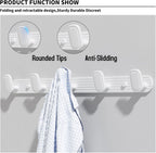 Coat Rack Wall Mount White, 5 Hooks Rack Metal Coat Hanger Wall for Hanging Hat Purse and Robes, Towel Hook for Bathrooms and Entryway (1 Pack)