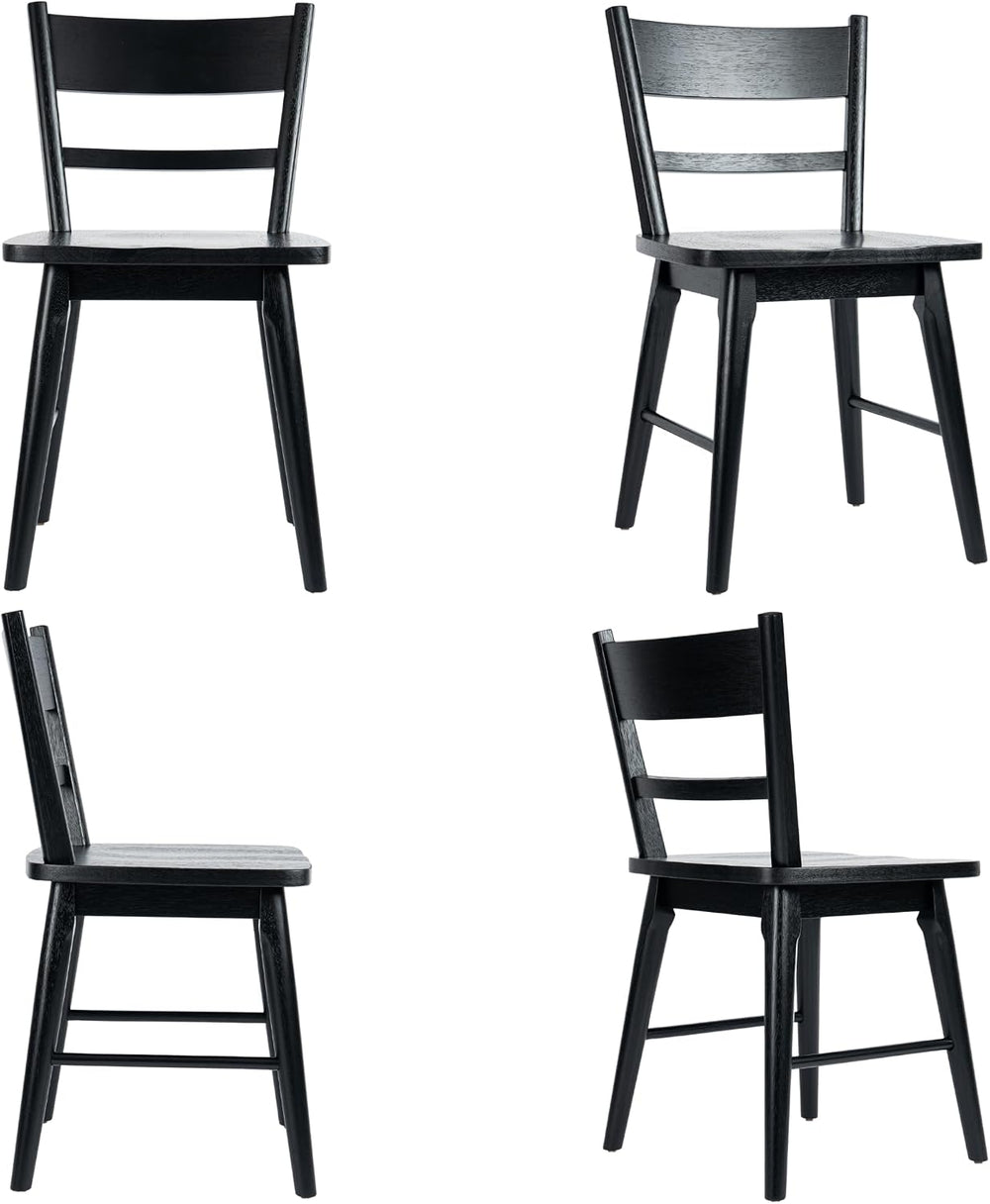CIMOTA Black Dining Chairs Set of 4, Farmhouse Wood Dining Chairs Ladder Back...