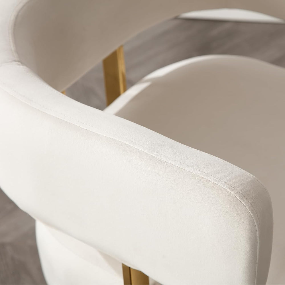 Barrel Accent Chair Set of 2 with Metal Frame Legs, Modern Velvet Living Room...
