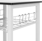 SogesHome 4-Tier Microwave Stand Shelf, Kitchen Storage Organize Shelf, Coffee Snack for Home, Kitchen, Living-Room, Walnut Black