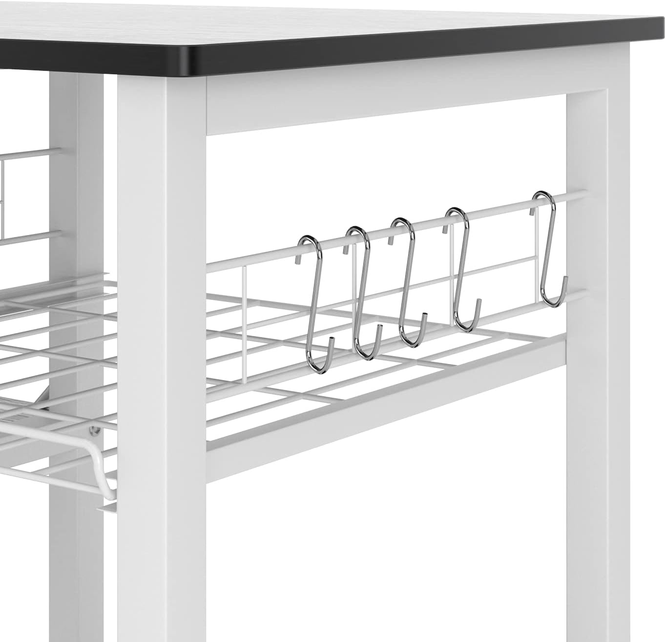 SogesHome 4-Tier Microwave Stand Shelf, Kitchen Storage Organize Shelf, Coffee Snack for Home, Kitchen, Living-Room, Walnut Black