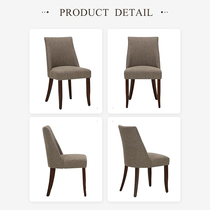 COLAMY Upholstered Dining Chairs Set of 4, Mid Century Modern Kitchen Chairs ...