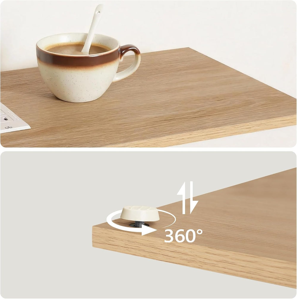 MAHANCRIS End Table with Charging Station, C-Shaped Narrow Side Table, Natura...