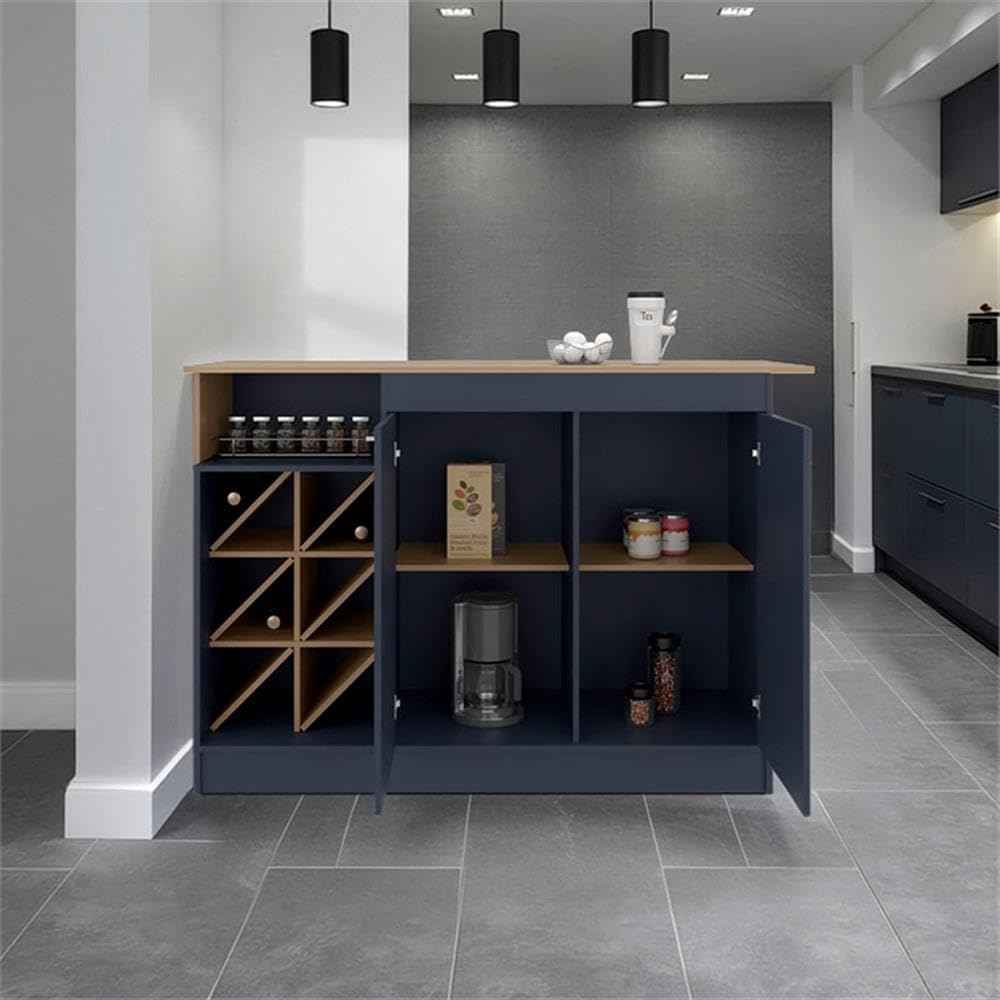 Pemberly Row Kitchen Island, 43.3H x 63.3W x 23D, Engineered Wood, Natural Oa...