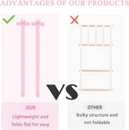 6 PCS Headband Bow Holder for Girls Hair Bows Clips Storage Bow Organizer hanger for Girls Hair Bows accessories Wall Hanging Organizer for Baby Room, Nursery Decors or Travel (Pink)