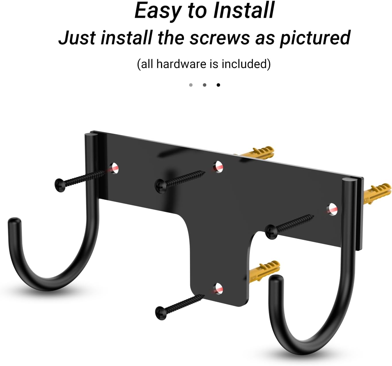 ORLESS Ironing Board Holder Wall Mount, Ironing Board Hanger, Iron Board Holder, Small Y or T Leg Iron Board Hook Wall Mount for Laundry Rooms, 6 Inch(Black)