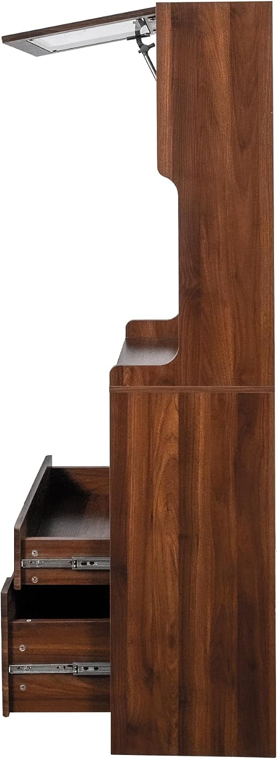 Farmhouse Kitchen Pantry Storage Cabinet with Microwave Stand - Freestanding ...