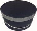 Sarah's Hat Boxes Classic Black/Gray Hat Box – 18.5" x 9.5" (Dia. x Ht.) Handmade in USA – Odorless Non-Toxic Adhesive, Cording Handle – Premium Storage for Hats & Accessories