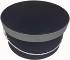 Sarah's Hat Boxes Classic Black/Gray Hat Box – 18.5" x 9.5" (Dia. x Ht.) Handmade in USA – Odorless Non-Toxic Adhesive, Cording Handle – Premium Storage for Hats & Accessories