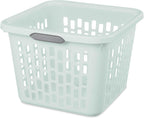 Sterilite Laundry Basket, Plastic Clothes Hamper, Large Square Bin with Comfort Grip Handles and Reinforced Rim, 1.5 Bushel Capacity, Mint, 24 Pack