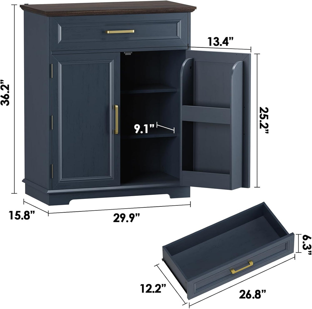 REDAYFUR Kitchen Storage Cabinet with Drawer, Buffet Cabinet with Storable Do...