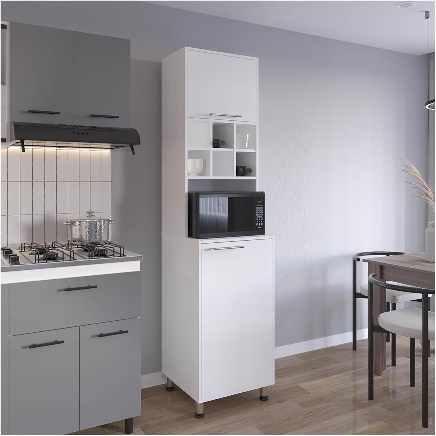 Kitchen Pantry, 2 Doors, 4 Legs, 8 Shelves ﻿