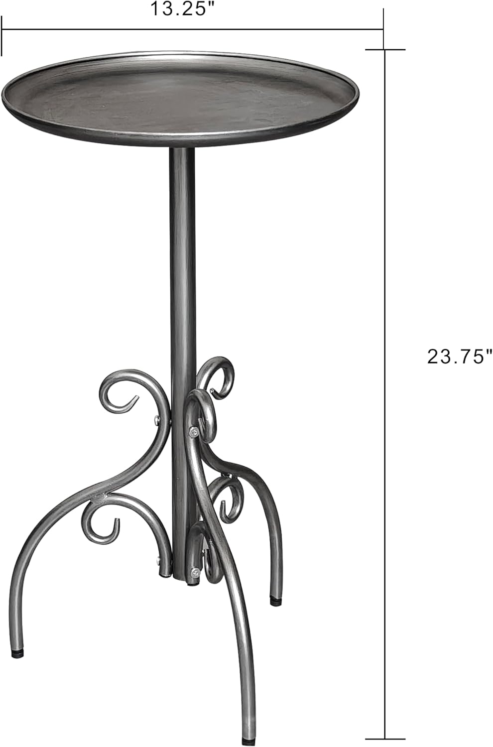 Round Side Table, Small Metal Drink Table for Small Spaces, Modern Martini Ta...