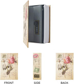 Diversion Book Safe Storage Box (9.5"×6"×2.2"), Dictionary Secret Safe Can with Security Combination Lock, Diversion Book Hidden Safe (Rose,Combination)