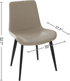 Dining Chairs, Modern PU Leather Dining Room Chair with Sturdy Metal Legs, Upholstered Seat Dinner Chairs Accent Side Chairs for Indoor Kitchen Living Room Restaurant Cafe (Cream, Set of 6)