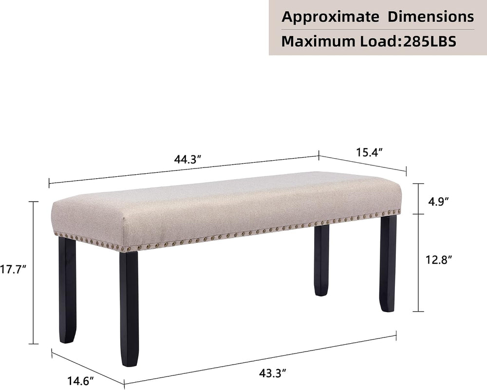 DUHOME Upholstered Entryway Bench, Fabric Bedroom Bench Ottoman Bench End of ...