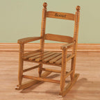 Miles Kimball Personalized Child's Natural Rocker -Wood, Black Font